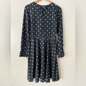 Brooks Brothers Polka Dot Silk Midi Fit & Flare Dress